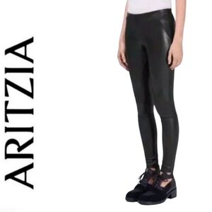 SM Aritzia Wilfred Leggings Womens Small Rebelle Vegan Faux Leather Moto